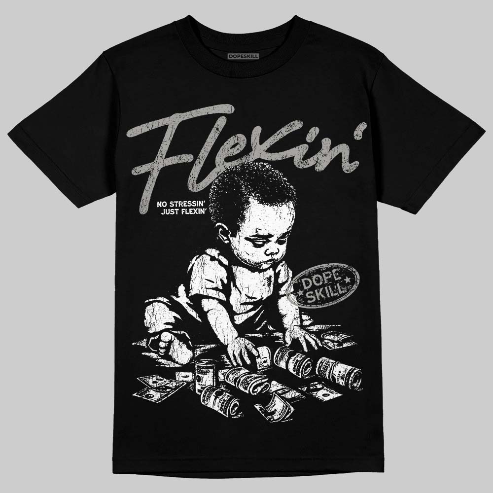 Jordan 11 Cool Grey DopeSkill T-Shirt Flexin' Graphic Streetwear - Black
