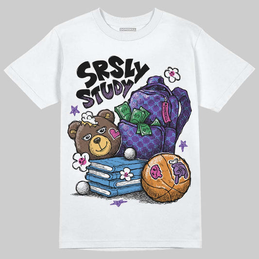 Jordan 13 Court Purple DopeSkill T-Shirt Fear Fuels The Hustle Graphic Streetwear - White