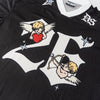DopeSkill Oversized Jersey Streetwear Graphic Tee Cool V-Neck Black T-Shirt Angel 26 Graphic