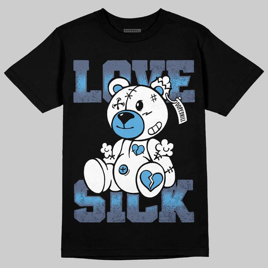 Jordan 11 Retro Low Diffused Blue DopeSkill T-Shirt Love Sick Graphic Streetwear - Black