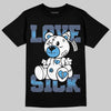 Jordan 11 Retro Low Diffused Blue DopeSkill T-Shirt Love Sick Graphic Streetwear - Black