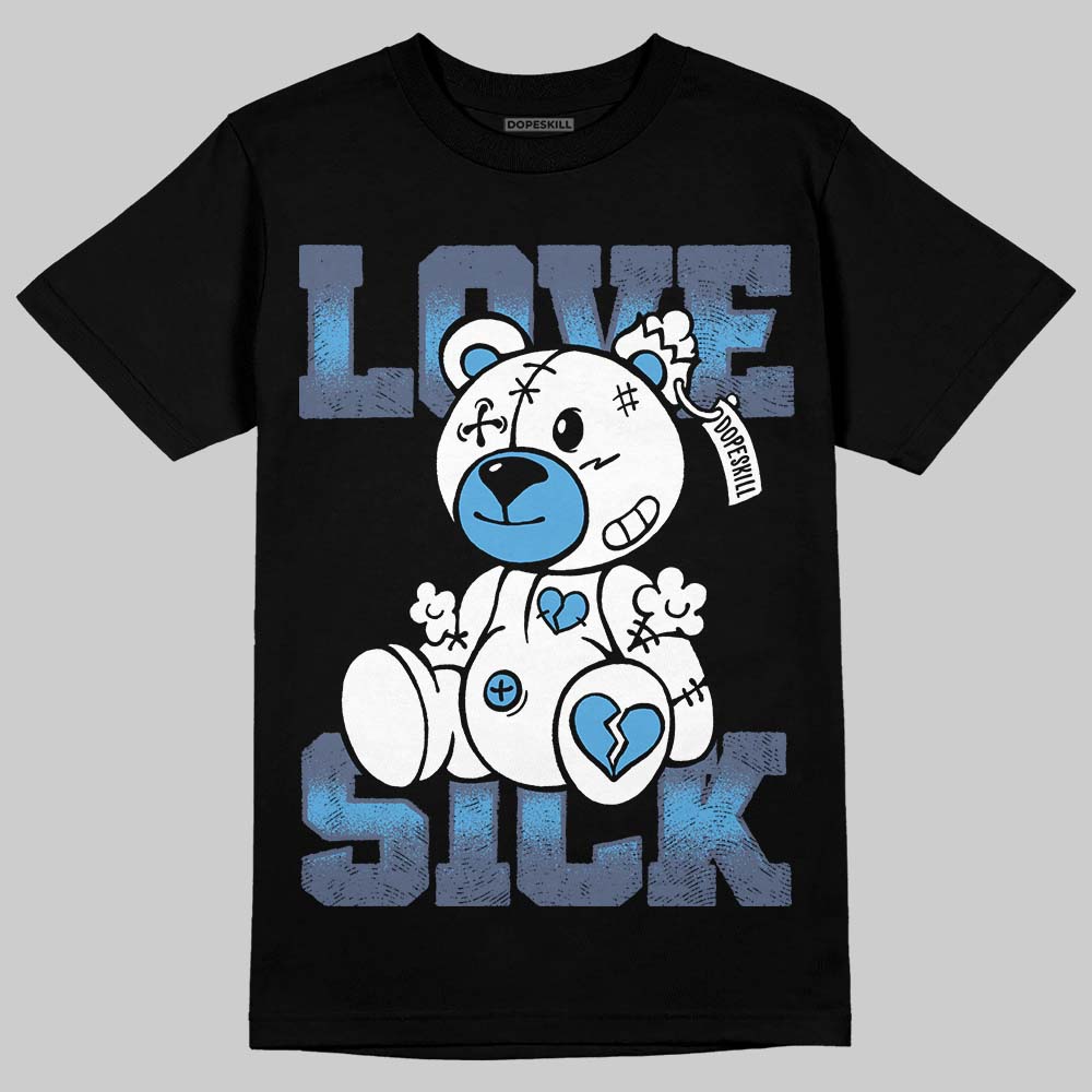 Jordan 11 Retro Low Diffused Blue DopeSkill T-Shirt Love Sick Graphic Streetwear - Black