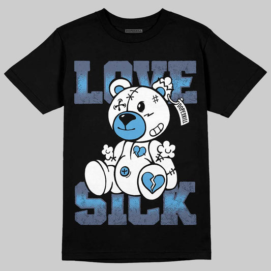 Jordan 11 Retro Low Diffused Blue DopeSkill T-Shirt Love Sick Graphic Streetwear - Black