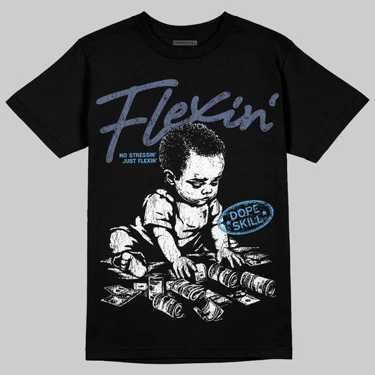 Jordan 11 Retro Low Diffused Blue DopeSkill T-Shirt Flexin' Graphic Streetwear - Black