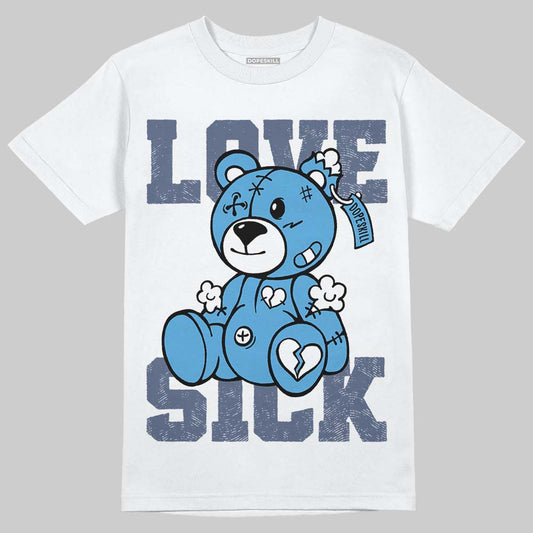 Jordan 11 Retro Low Diffused Blue DopeSkill T-Shirt Love Sick Graphic Streetwear - White 