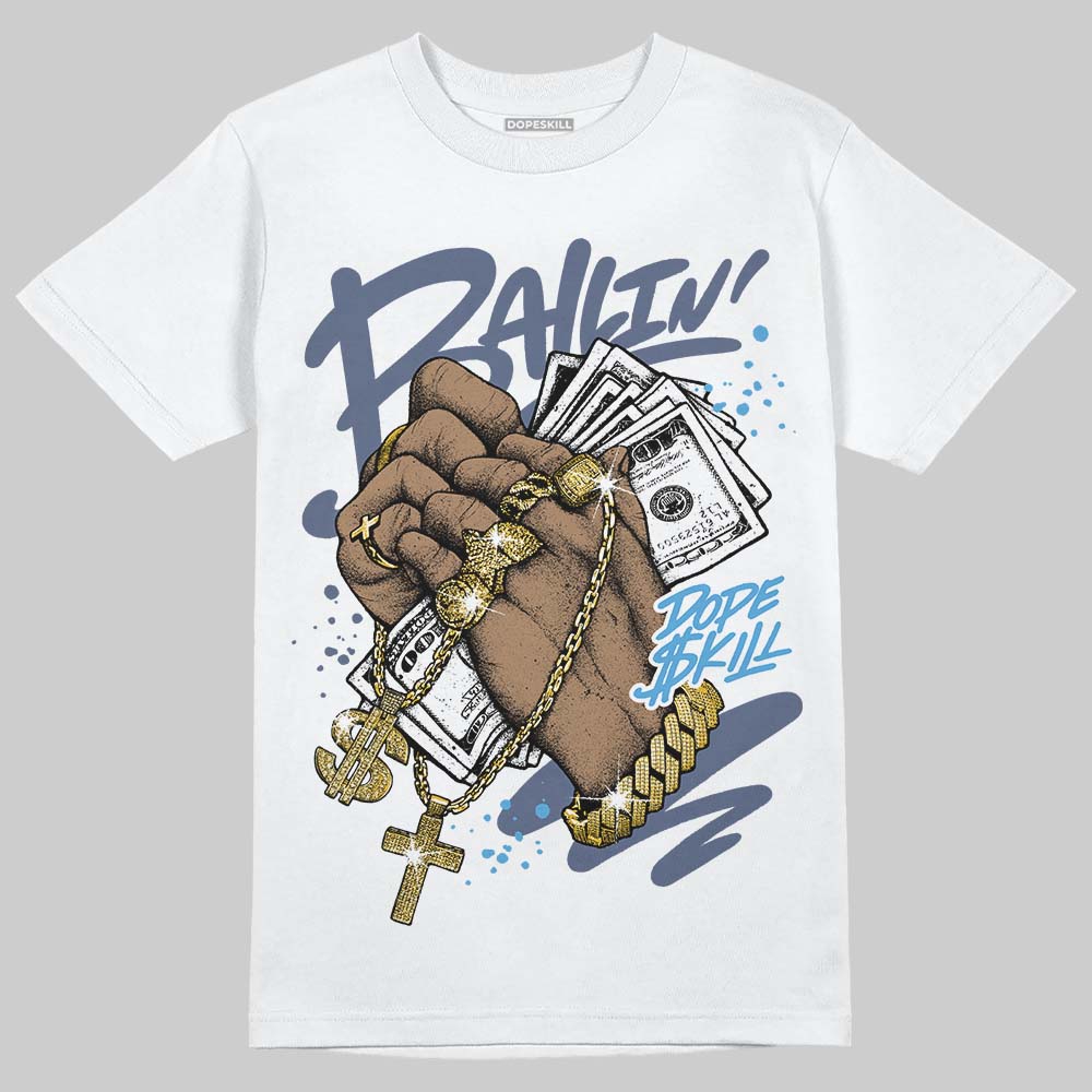 Jordan 11 Retro Low Diffused Blue DopeSkill T-Shirt Always Ballin' Graphic Streetwear - White