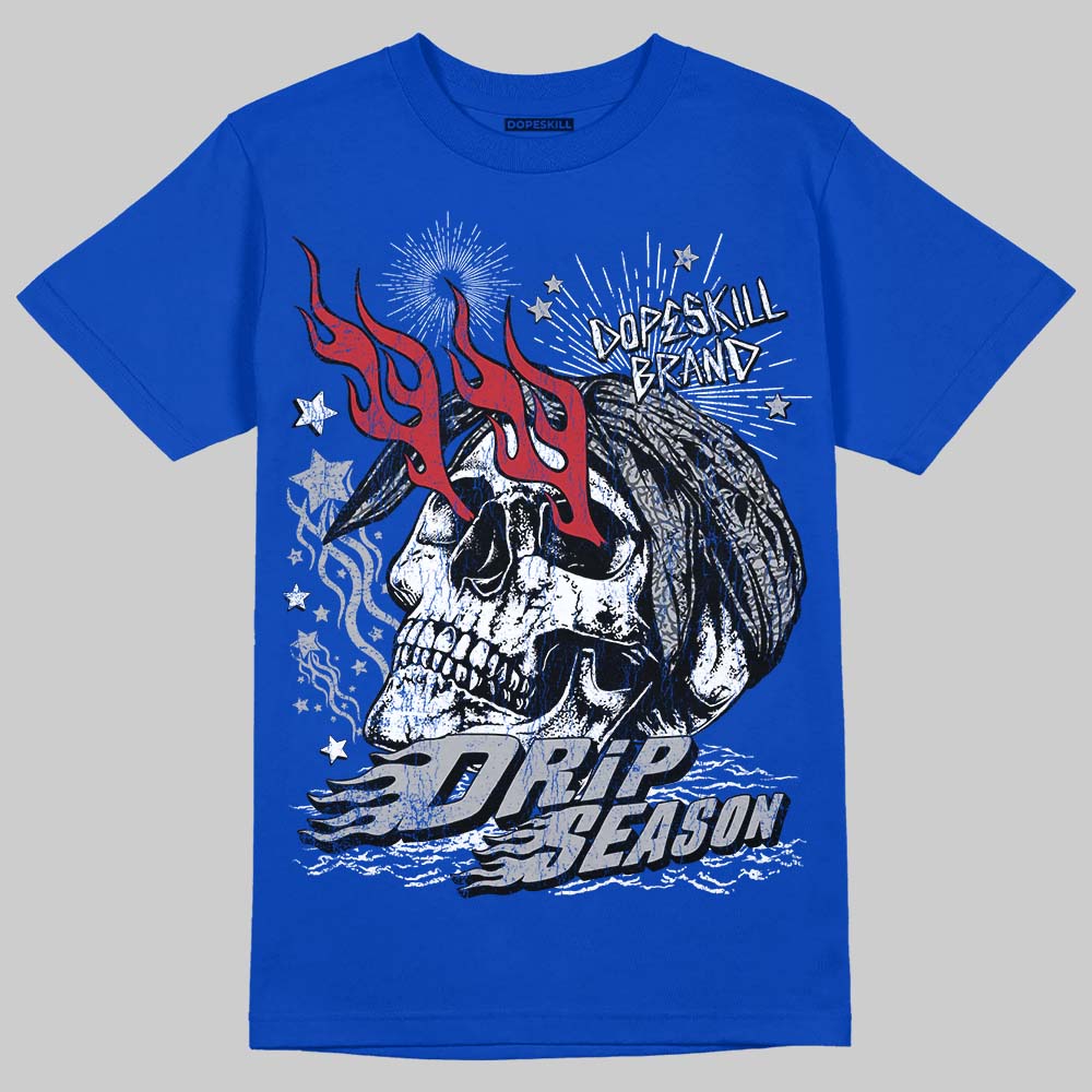 Jordan 3 "True Blue" DopeSkill T-Shirt Drip Season Graphic Streetwear - Royal
