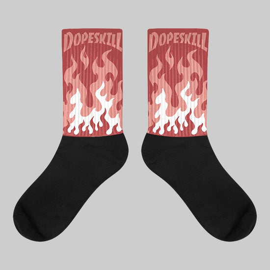 Jordan 13 “Dune Red” DopeSkill Sublimated Socks FIRE Graphic Streetwear