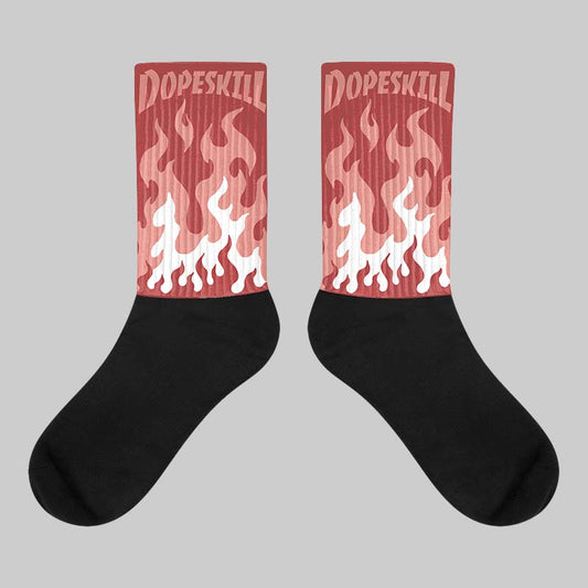 Jordan 13 “Dune Red” DopeSkill Sublimated Socks FIRE Graphic Streetwear