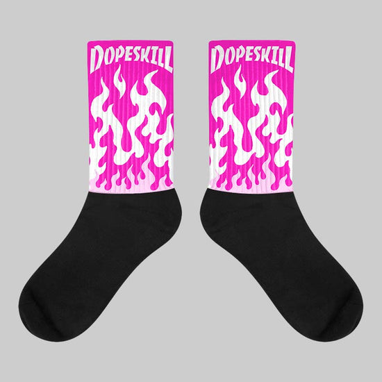 Dunk Low GS “Active Fuchsia” DopeSkill Sublimated Socks FIRE Graphic Streetwear