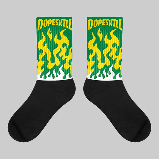 Dunk Low Reverse Brazil Sublimated Socks FIRE Graphic