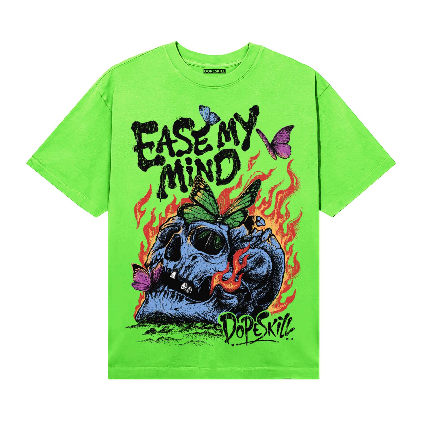 Neon Green Sneakers DopeSkill T-Shirt Ease My Mind Graphic Streetwear - Lime