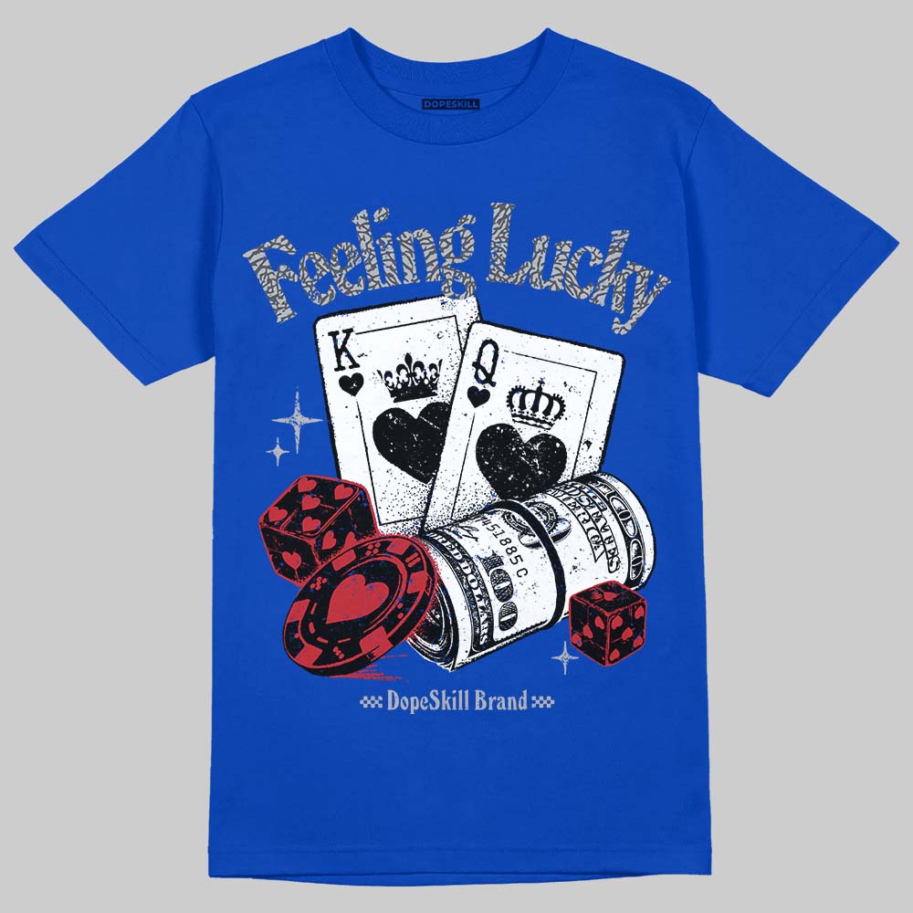 Jordan 3 "True Blue" DopeSkill T-Shirt Feeling Lucky Graphic Streetwear - Royal