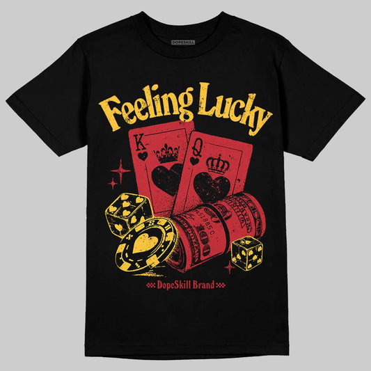 Jordan 14 Retro Ferrari (2025) DopeSkill T-Shirt Feeling Lucky Graphic Streetwear - Black