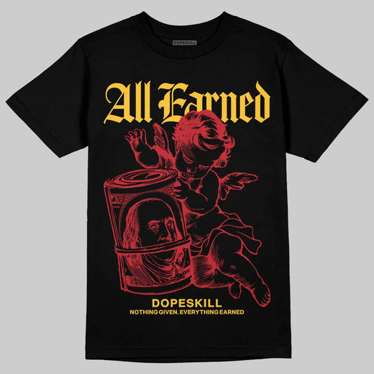 Jordan 14 Retro Ferrari (2025) DopeSkill T-Shirt All Earned Graphic Streetwear  Black