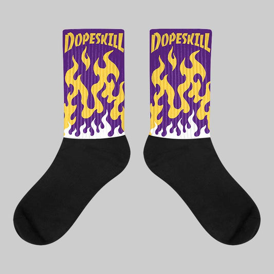 Jordan 12 "Field Purple" DopeSkill Sublimated Socks FIRE Graphic Streetwear