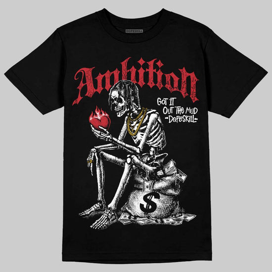 Jordan 5 Fire Red Black Tongue DopeSkill T-Shirt Ambition Graphic Streetwear - Black