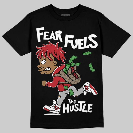 Jordan 12 Retro Flu Game (2025) DopeSkill T-Shirt Fear Fuels The Hustle Graphic Streetwear - Black
