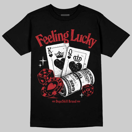 Jordan 12 Retro Flu Game (2025) DopeSkill T-Shirt Feeling Lucky Graphic Streetwear - Black