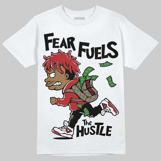 Jordan 12 Retro Flu Game (2025) DopeSkill T-Shirt Fear Fuels The Hustle Graphic Streetwear - White