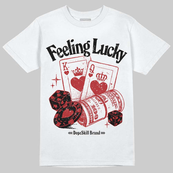 Jordan 12 Retro Flu Game (2025) DopeSkill T-Shirt Feeling Lucky Graphic Streetwear - White