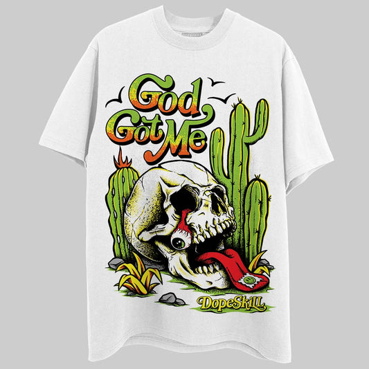 Neon Green Sneakers DopeSkill T-Shirt God Got Me Graphic Streetwear - White