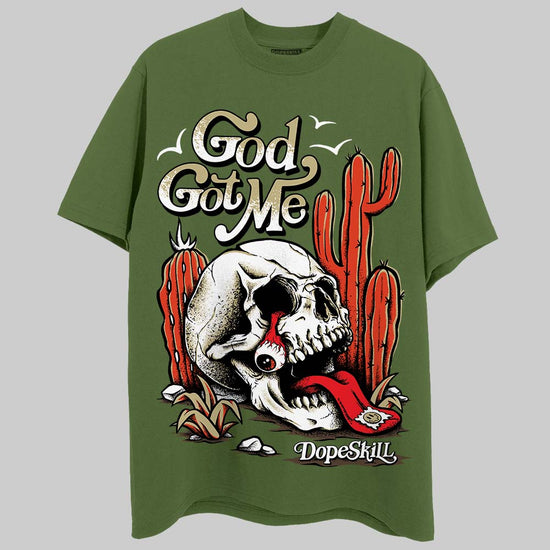 Olive Sneakers DopeSkill Olive T-Shirt God Got Me Graphic Streetwear