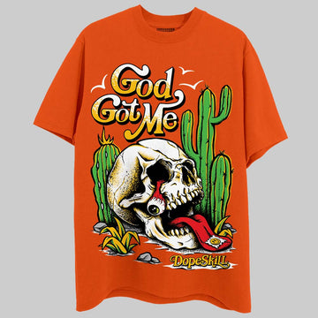 Orange, Black & White Sneakers DopeSkill T-Shirt God Got Me Graphic Streetwear