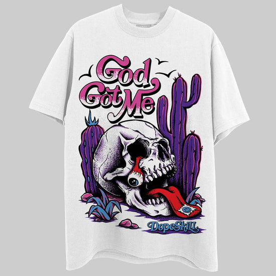 PURPLE Sneakers DopeSkill T-Shirt God Got Me Graphic Streetwear - White