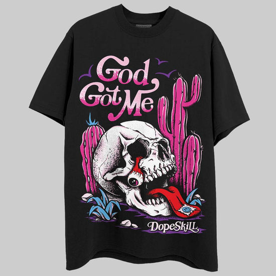 Pink Sneakers DopeSkill T-Shirt God Got Me Graphic Streetwear - Black