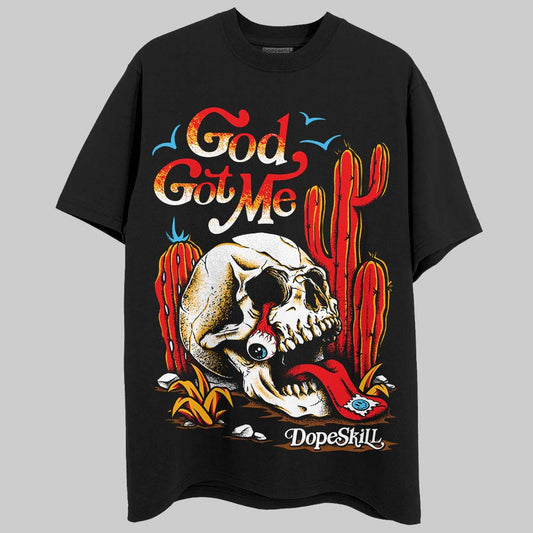 Red Sneakers DopeSkill T-Shirt God Got Me Graphic Streetwear - Black