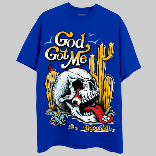 Royal Blue Sneakers DopeSkill Royal Blue T-Shirt God Got Me Graphic Streetwear