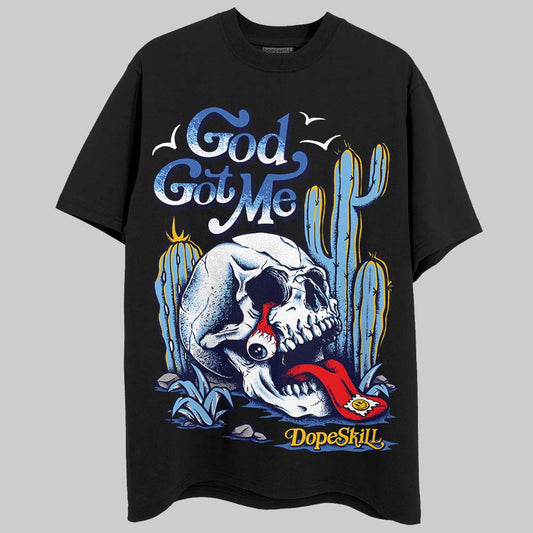 University Blue Sneakers DopeSkill T-Shirt God Got Me Graphic Streetwear - Black