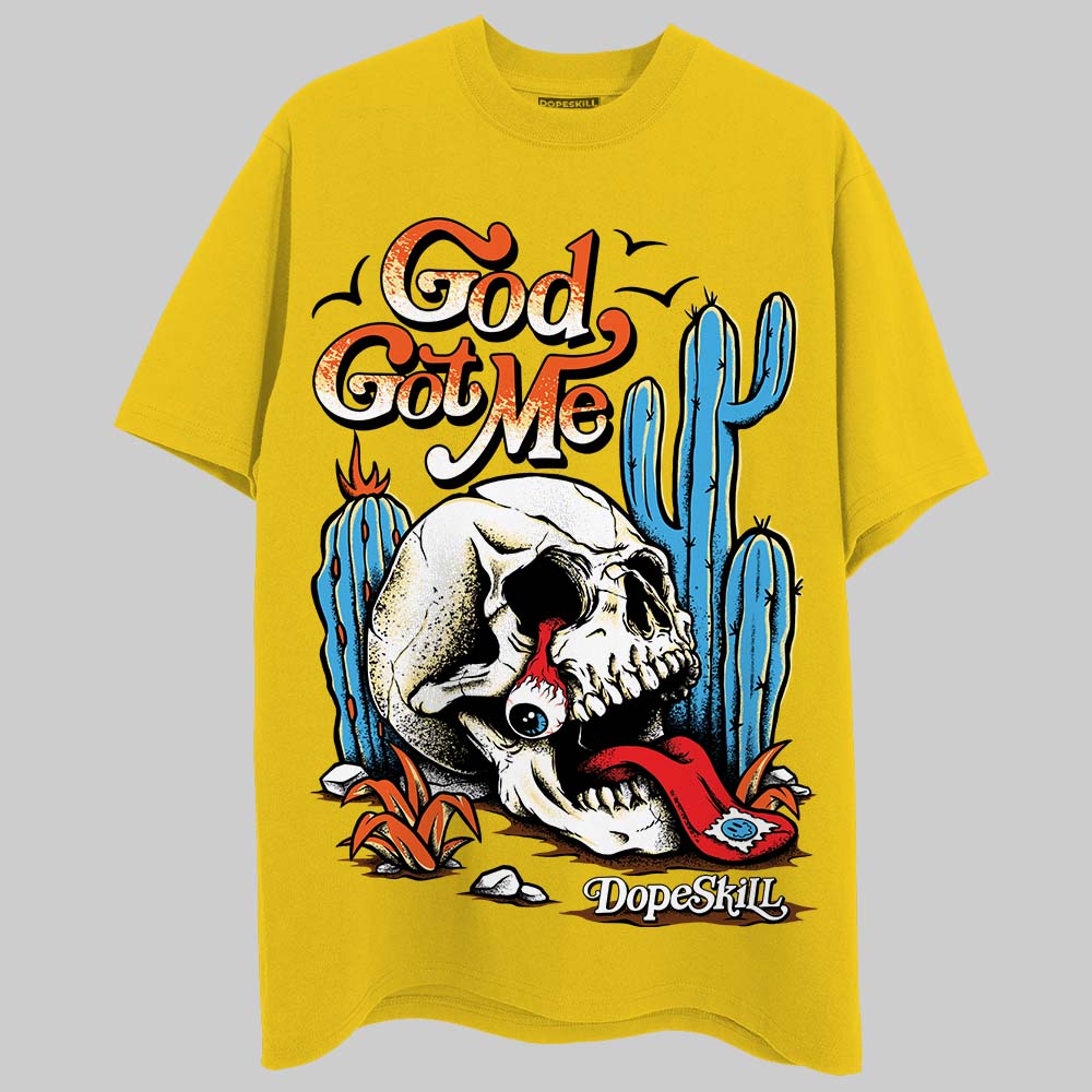 Yellow Sneakers DopeSkill Gold T-Shirt God Got Me Graphic Streetwear