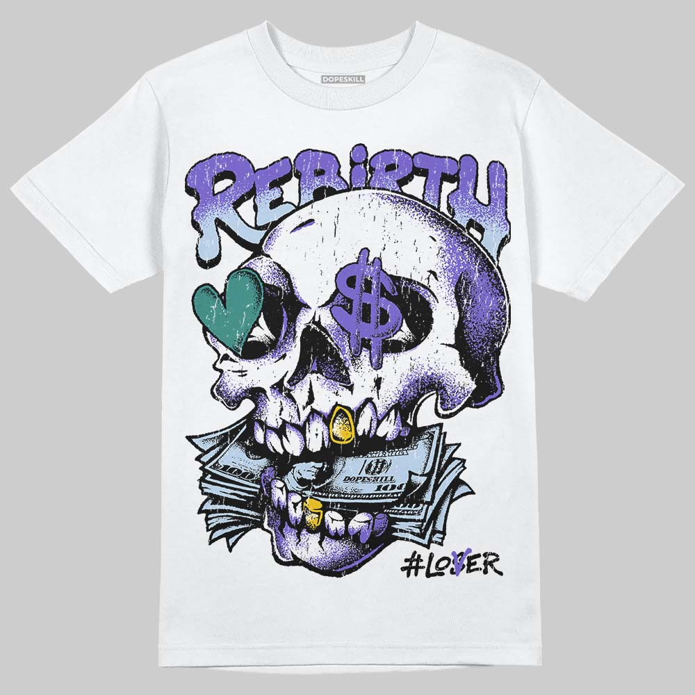Jordan 5 Grape DopeSkill T-Shirt Rebirth Graphic Streetwear - White 