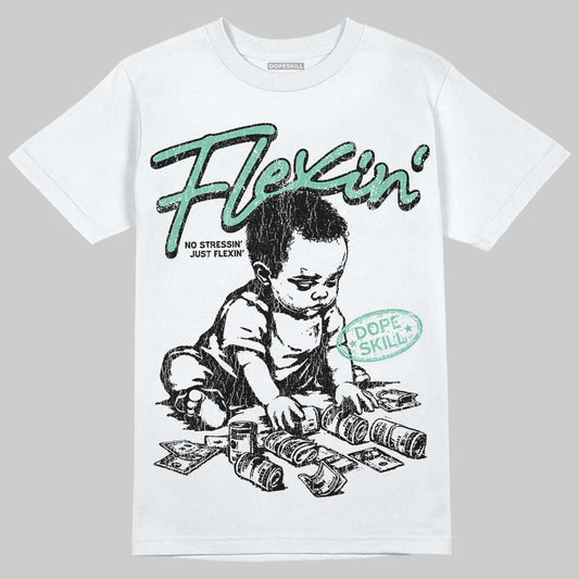 Jordan 3 "Green Glow" DopeSkill T-Shirt Flexin' Graphic Streetwear - White