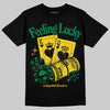 Green Sneakers DopeSkill T-Shirt Feeling Lucky Graphic Streetwear - Black