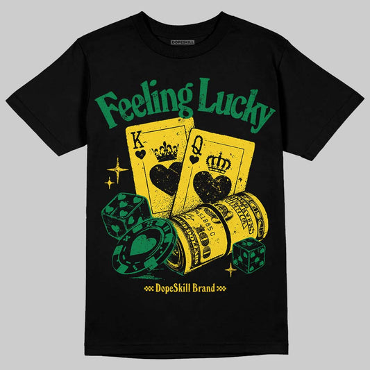 Green Sneakers DopeSkill T-Shirt Feeling Lucky Graphic Streetwear - Black