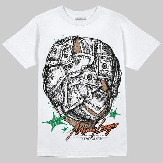 Green Sneakers DopeSkill T-Shirt Money Longer Graphic Streetwear - White 