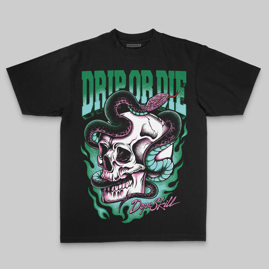 Green Oversize Print Drip or Die DopeSkill Graphic Premium T-shirt Streetwear - Black