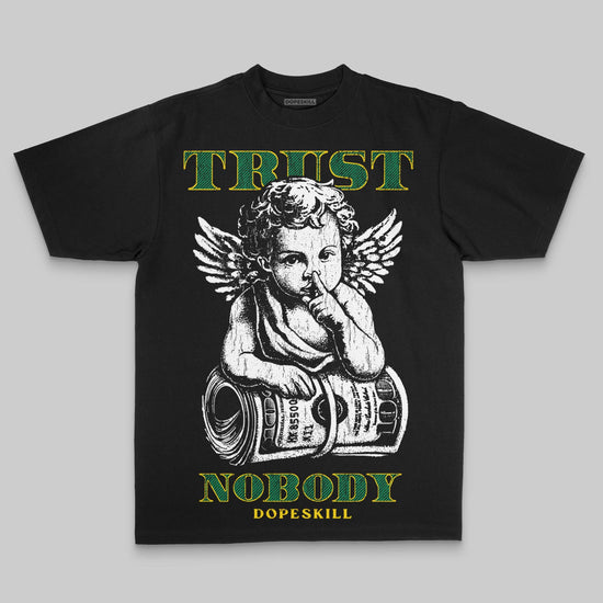 Green Oversize Print Trust Nobody DopeSkill Graphic Premium T-shirt Streetwear - black