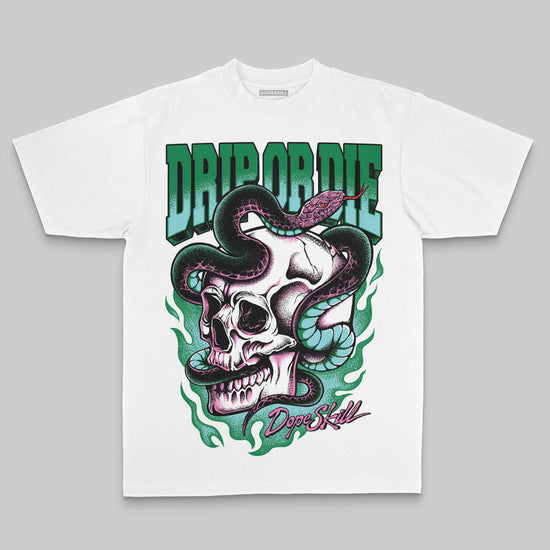 Green Oversize Print Drip or Die DopeSkill Graphic Premium T-shirt Streetwear - White