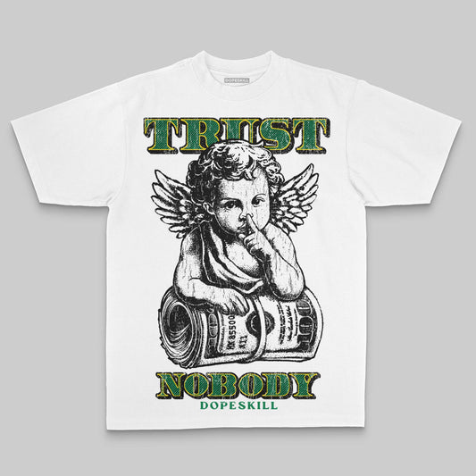 Green Oversize Print Trust Nobody DopeSkill Graphic Premium T-shirt Streetwear - White