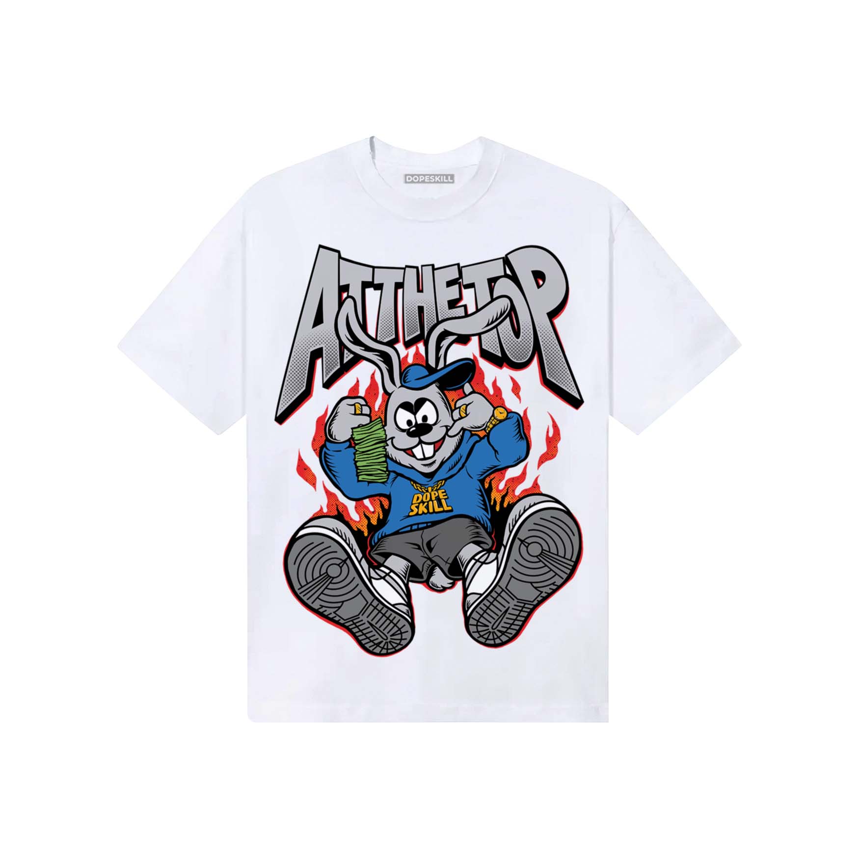 Grey Sneakers DopeSkill T-Shirt At The Top Graphic Streetwear - White