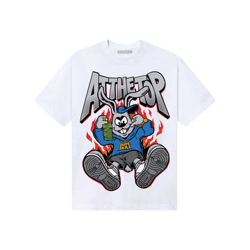 Grey Sneakers DopeSkill T-Shirt At The Top Graphic Streetwear - White