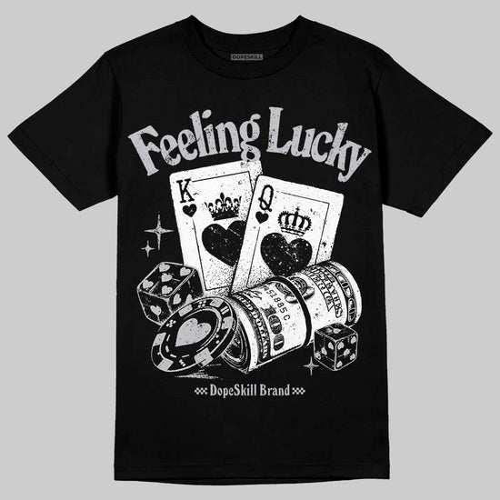 Grey Sneakers DopeSkill T-Shirt Feeling Lucky Graphic Streetwear - Black