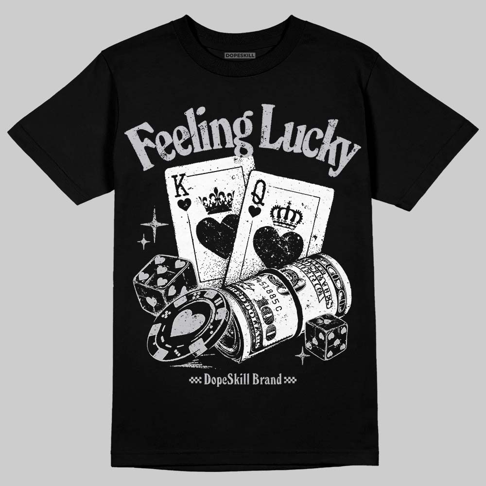 Grey Sneakers DopeSkill T-Shirt Feeling Lucky Graphic Streetwear - Black