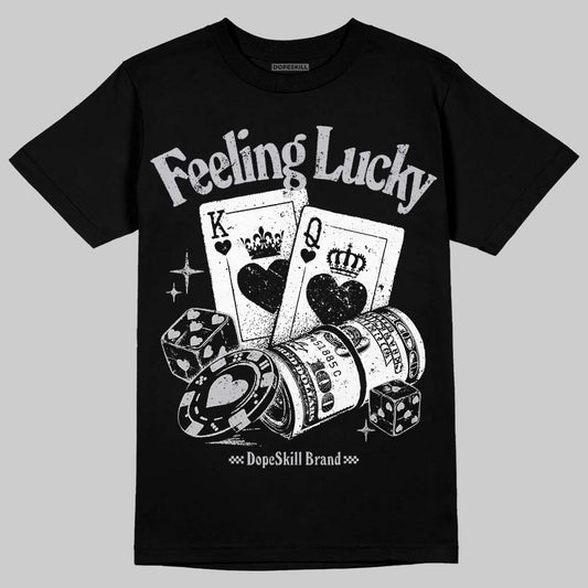 Grey Sneakers DopeSkill T-Shirt Feeling Lucky Graphic Streetwear - Black