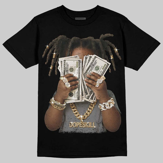 Grey Sneakers DopeSkill T-Shirt Rich Youth Graphic Streetwear - Black