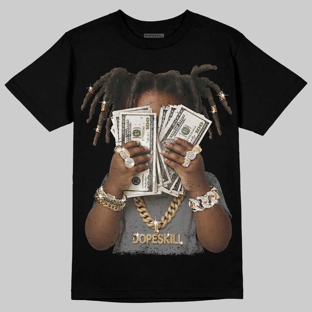 Grey Sneakers DopeSkill T-Shirt Rich Youth Graphic Streetwear - Black